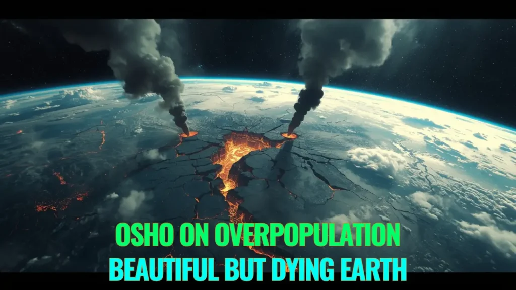 Cracked Earth with lava symbolizing population crisis and hidden destruction