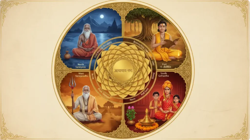 सनातन धर्म के चार आश्रम मंडल - ब्रह्मचर्य गृहस्थ वानप्रस्थ सन्यास